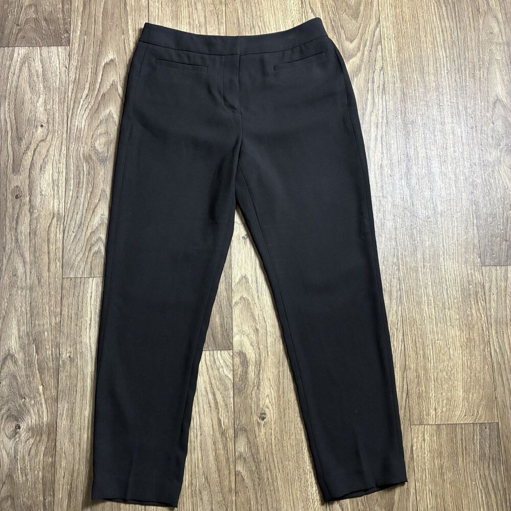 J.Crew 365 Black Wide Leg Crop Pants Size 6 Professional Workwear Career Preppy